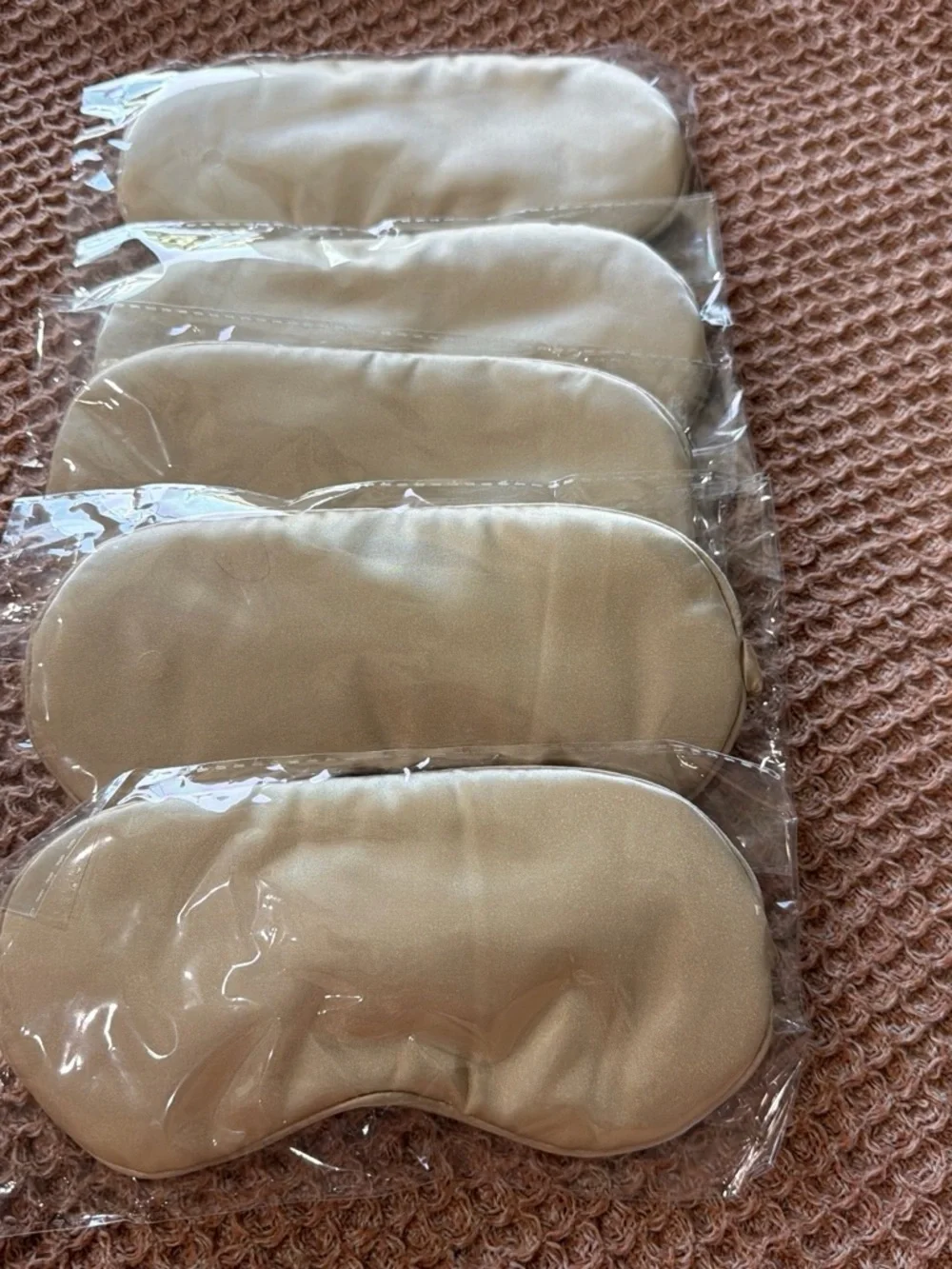 Champagne Satin Sleep Mask - Set of 5